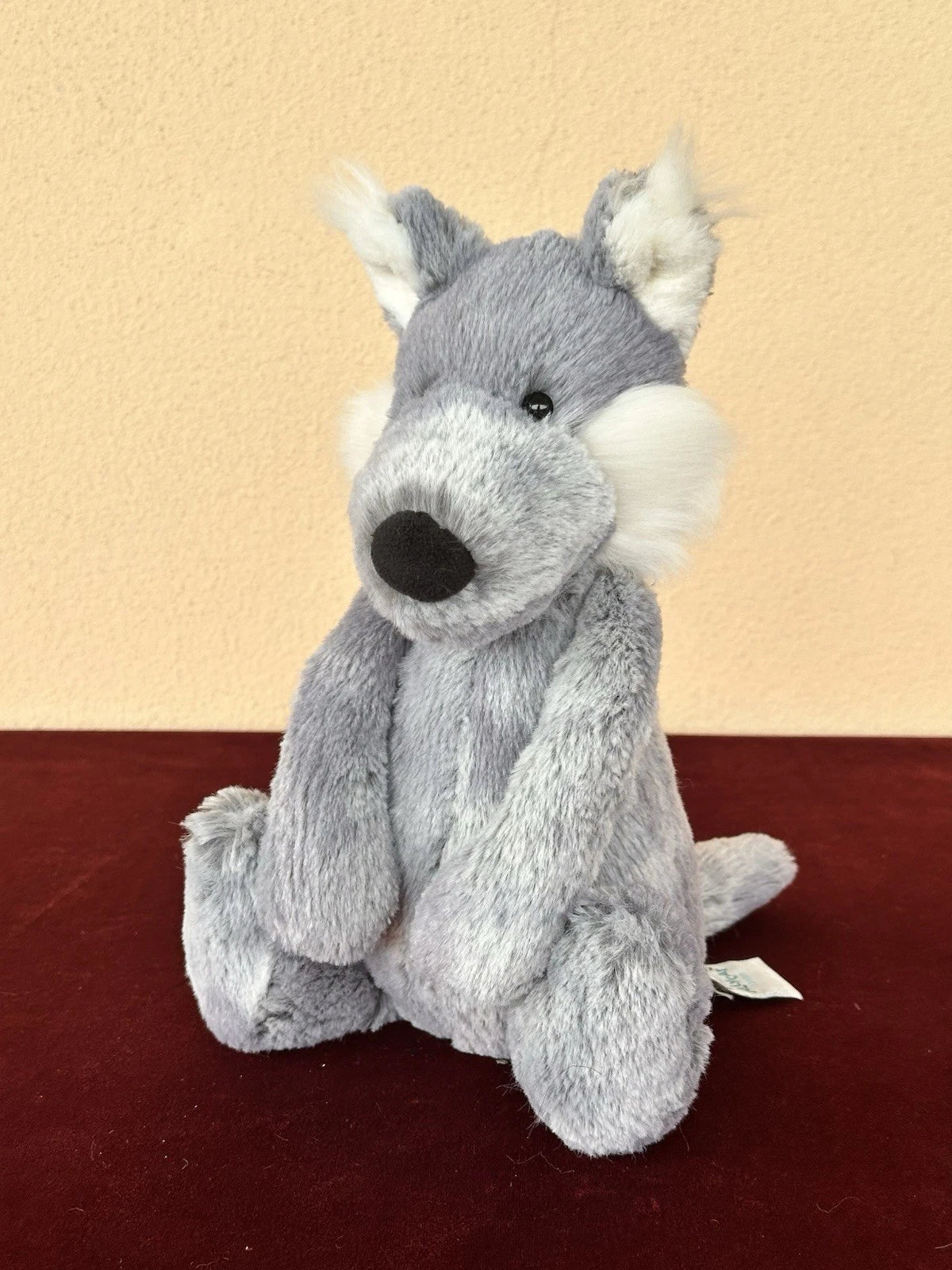 Jellycat Medium Bashful Woodland Willow Wolf NWOT Grey Marble Retired 2016 Plush