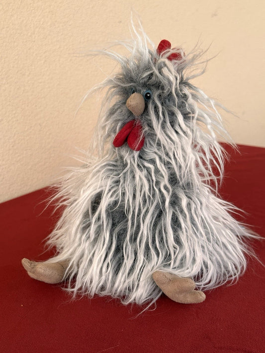 New Jellycat Small Roger Rooster BNWT Grey Chicken Blue Eyes Retired 2015 Plush