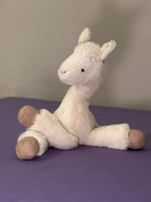 Peluche giocattolo Jellycat Small Dillydally Lama nuovo senza etichette crema extra morbido raro ritirato-