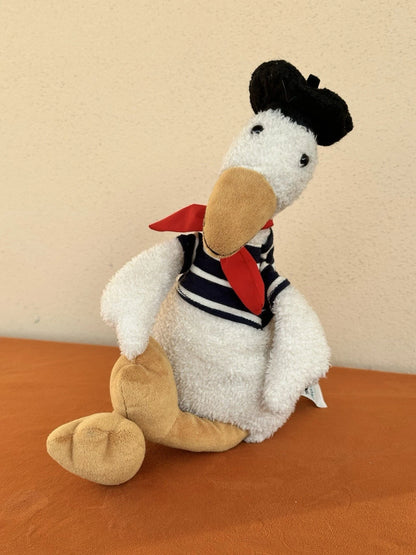 Peluche uccellino giocattolo morbido anatra vestita francese Jellycat Gaston Goose raro pensionato