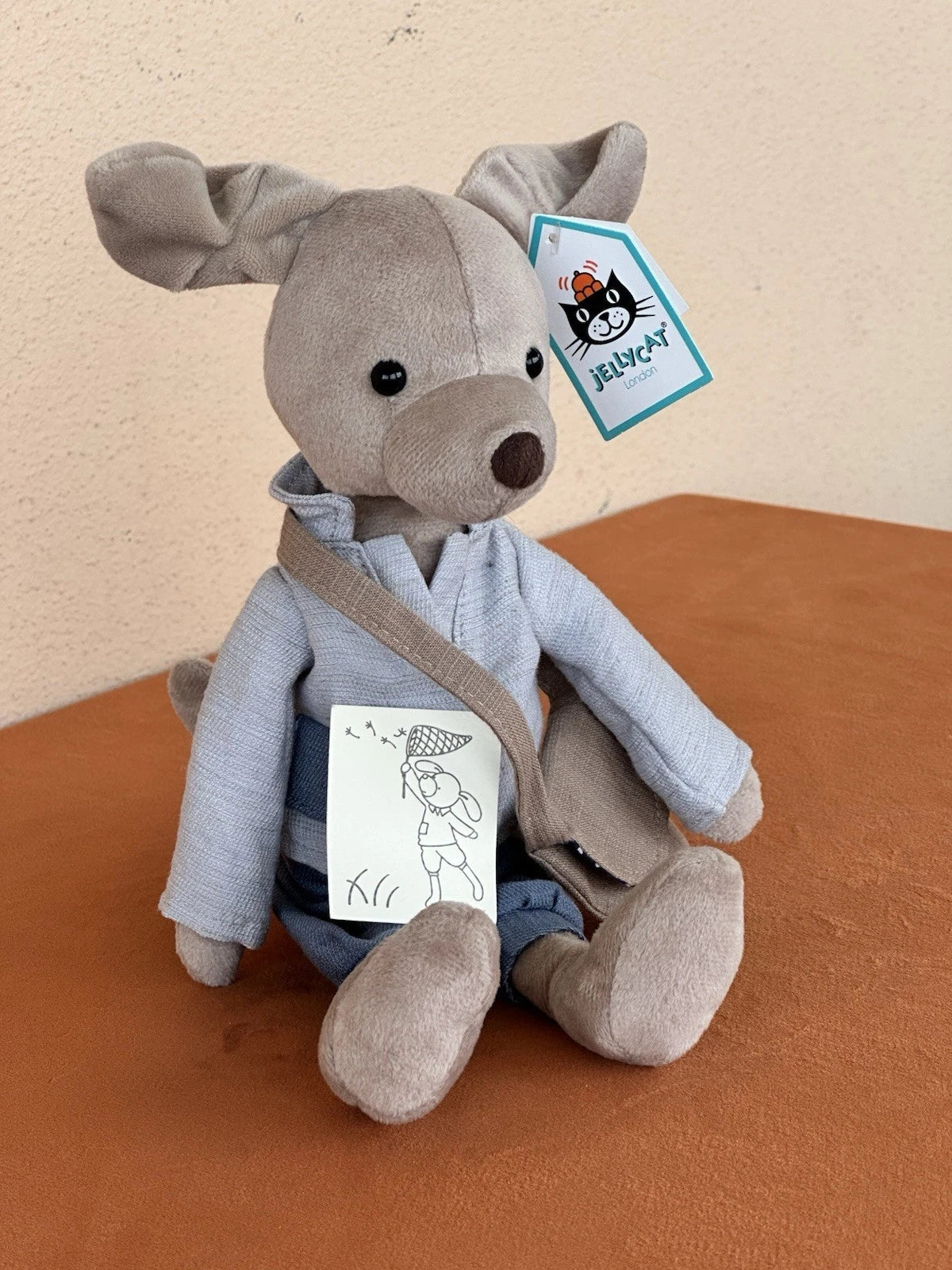 NUOVO Jellycat Pedlar Cucciolo Nuovo con etichette Raro Cane Pensionato Postino Giocattolo Morbido Mutt Peluche