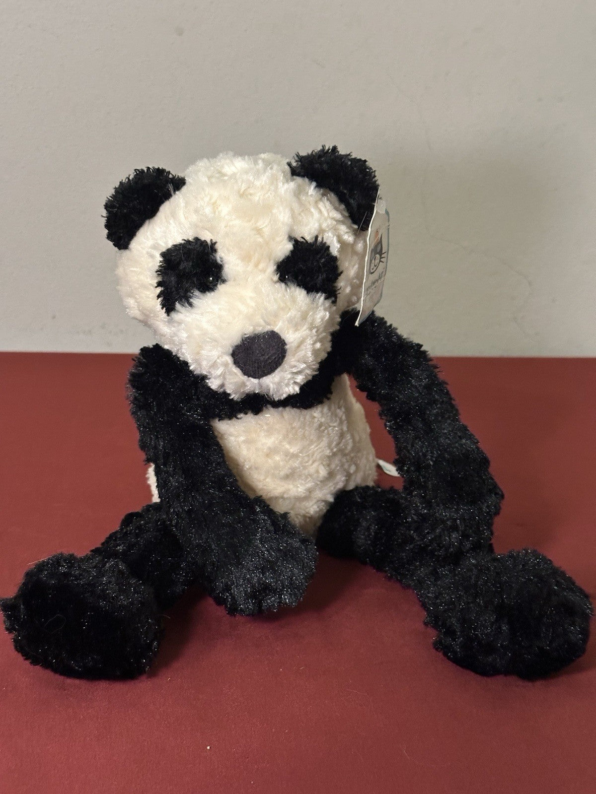 Peluche orsacchiotto Jellycat Small Sottaceles Panda nuovo con etichette nero e crema cm.33 in pensione-