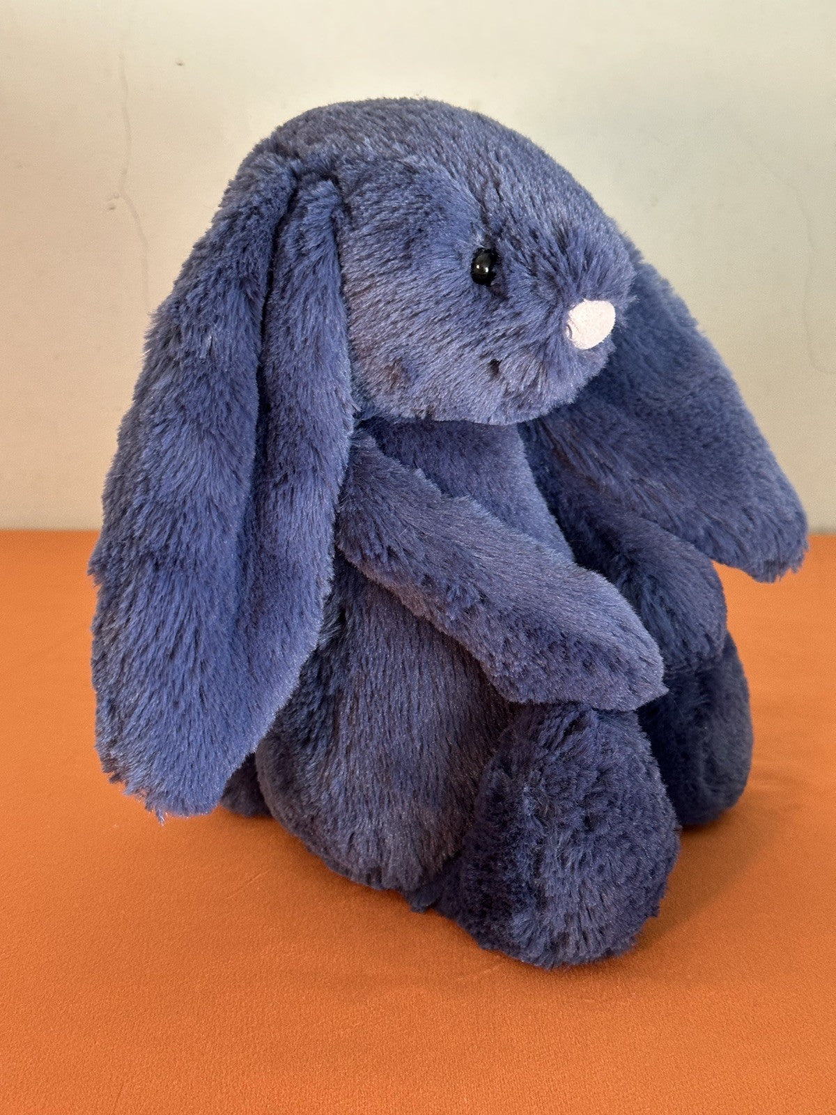 Jellycat Medium Bashful Navy Bunny nuovo senza etichette blu ritirato raro coniglio peluche cm.31-