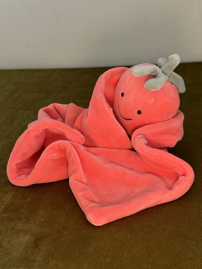 Jellycat Succhietto Fragola Divertente Nuovo Senza Etichetta Morbido Rosa Trapuntino Raro Ritirato-
