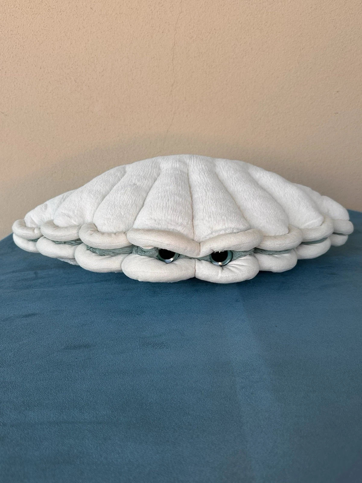 Peluche Jellycat Large Chloe Clam Ritirato Ultra Raro Big Aqua Eyes Giocattolo Morbido cm.47