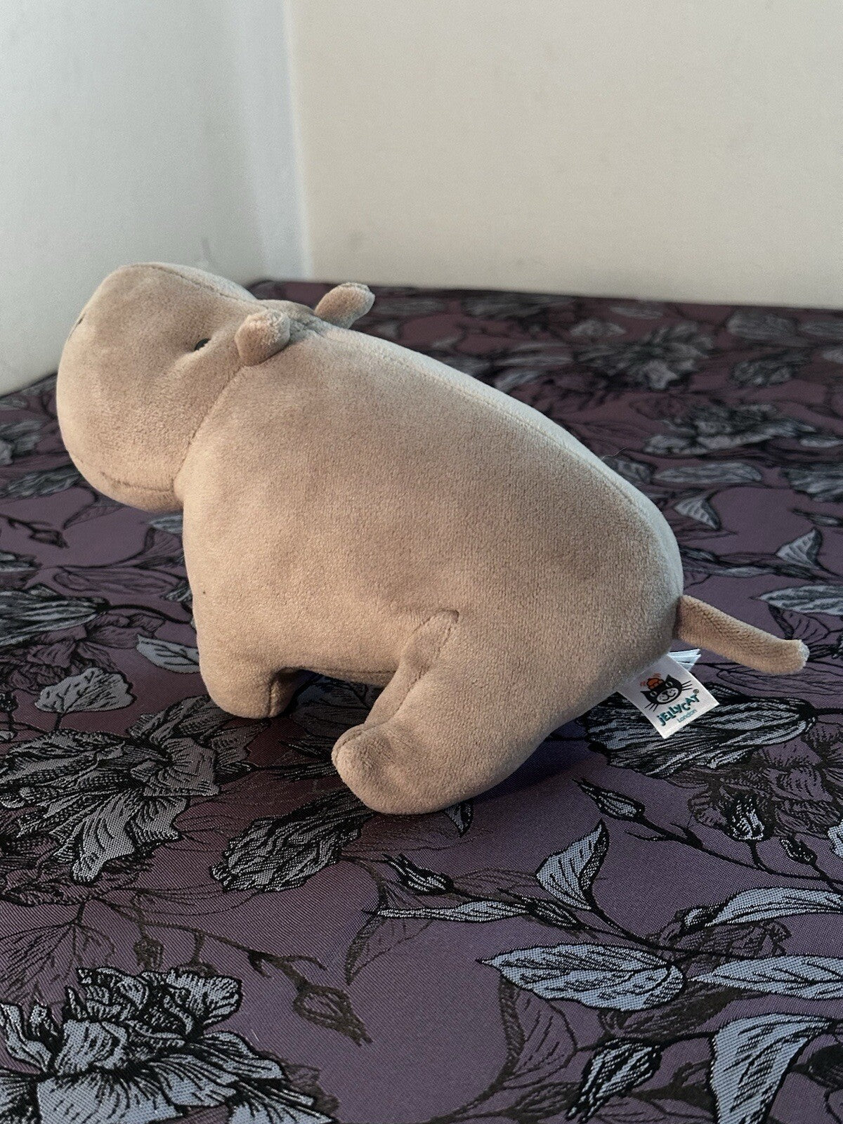 Jellycat Small Mellow Malw Ippopotamo Grigio Velluto Giocattolo Morbido Ritirato VHTF-