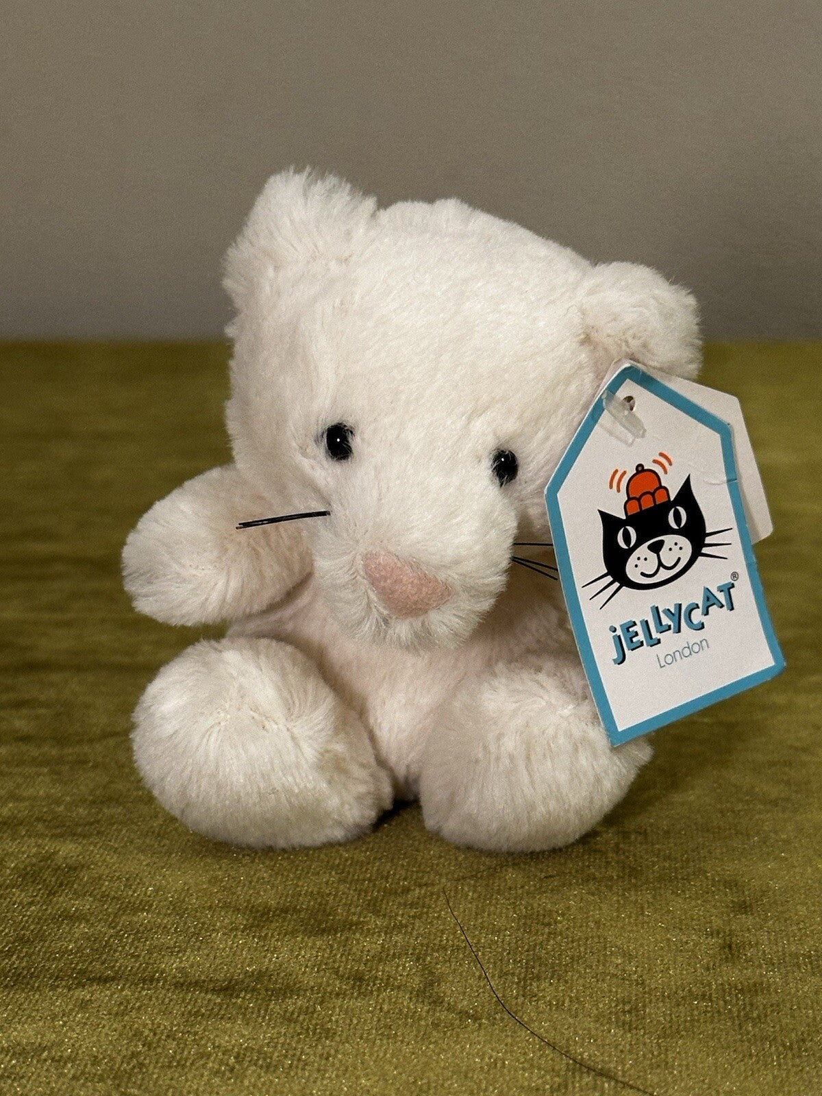 NUOVO Jellycat Baby Poppet Kitten nuovo con etichette piccolo gattino giocattolo morbido raro gatto in pensione peluche-