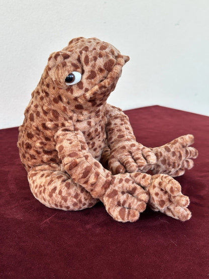 Peluche Jellycat Toby Toad nuovo senza etichette marrone medio morbido giocattolo berretto 12" ritirato raro