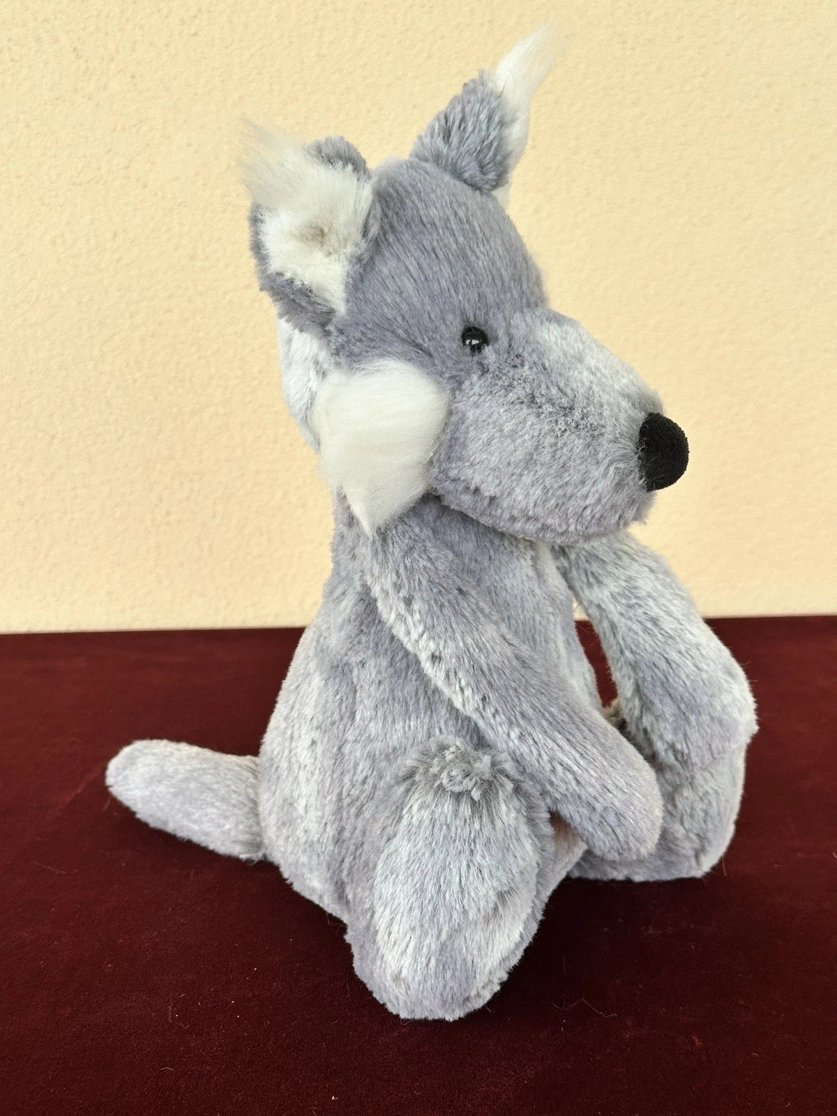 Jellycat Medium Bashful Woodland Willow Wolf NWOT Grey Marble Retired 2016 Plush