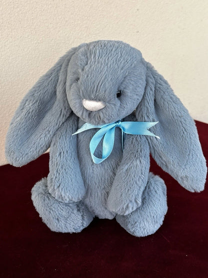 Jellycat Medium Bashful Dusky Blue Bunny BNWOT Retired Dust Blue Rabbit Plush