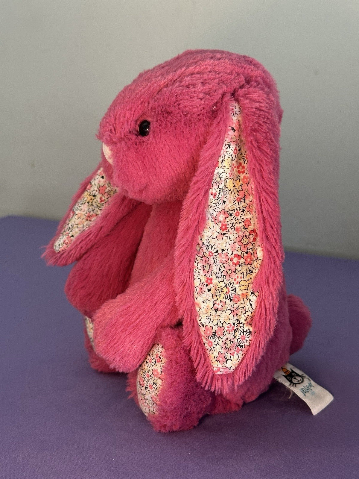 Peluche Jellycat Medium Bashful Rose Blossom coniglietto rosa raro ritirato 12"-