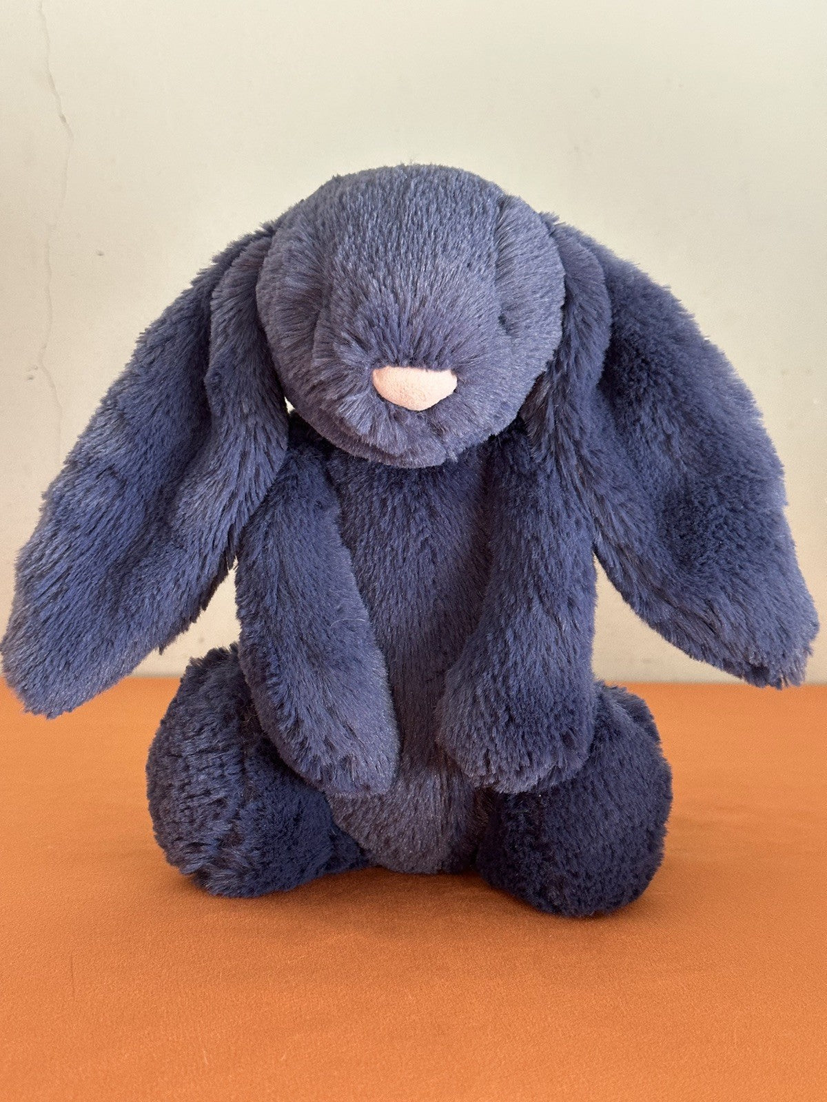 Jellycat Medium Bashful Navy Bunny nuovo senza etichette blu ritirato raro coniglio peluche cm.31-