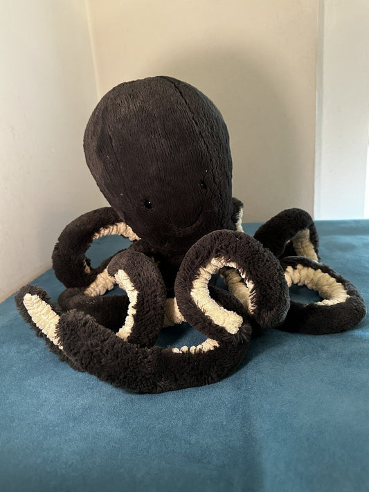 Jellycat Grande Polpo Inchiostrato Giocattolo Morbido Nero Grigio Scuro Creatura Marina OD2INK Ritirato-
