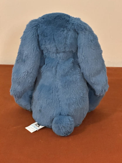 Peluche Jellycat Medium Bashful Mineral Bunny Blu Benzina Raro Coniglio Giocattolo Morbido-