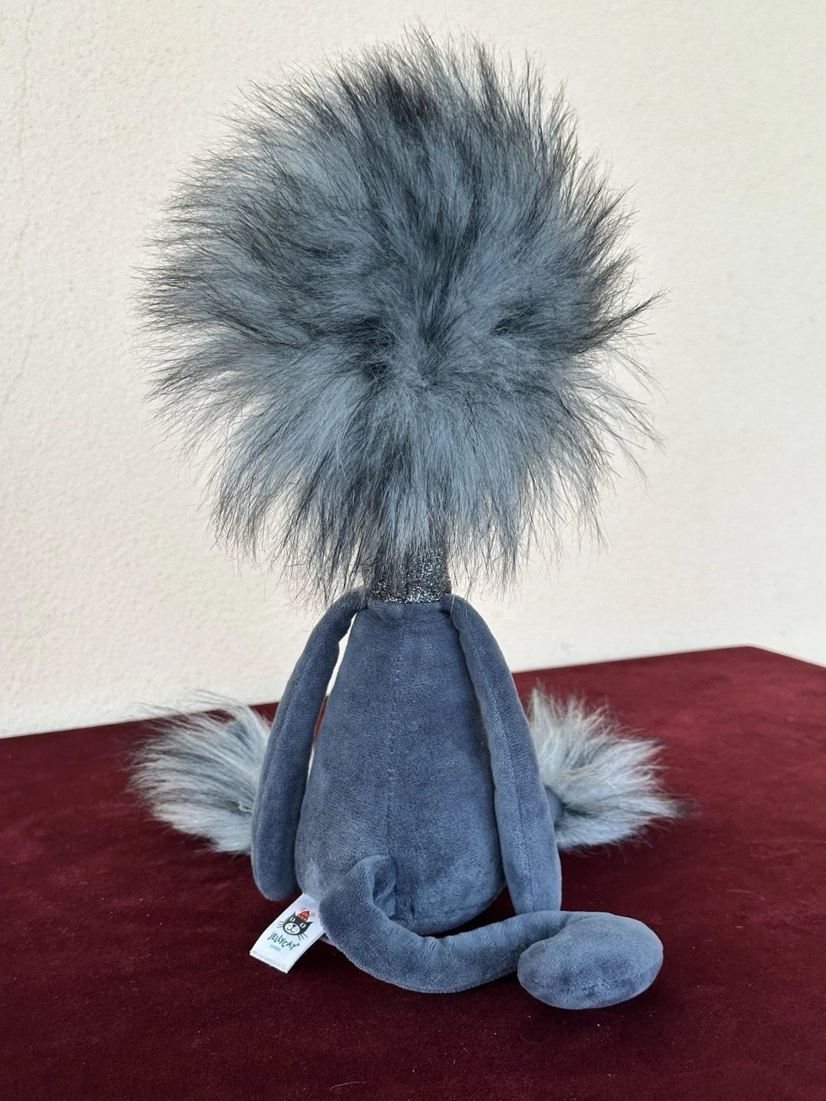 Peluche Jellycat Swellegant Gattino Gatto Giocattolo Morbido Scintillante Grigio Scuro Vellutato Ritirato