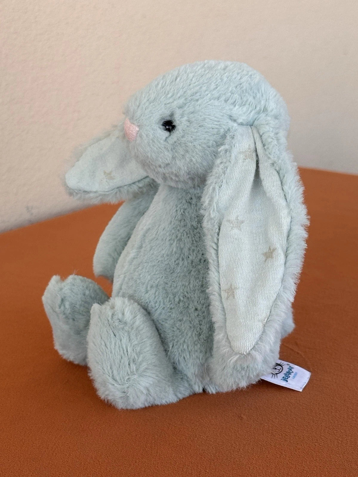 Jellycat Small Bashful Sparklet Bunny Sage Green with Silver Stars Rabbit