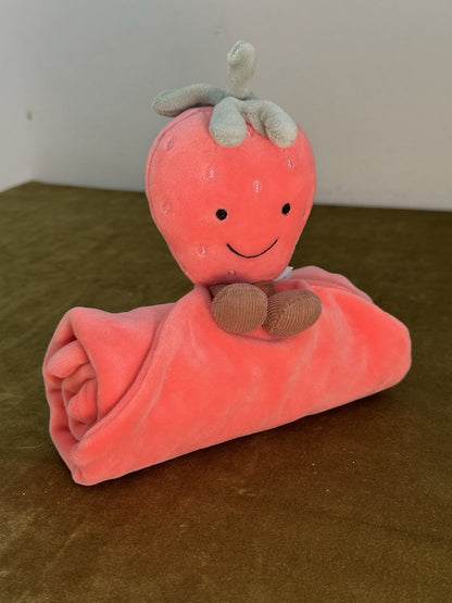Jellycat Succhietto Fragola Divertente Nuovo Senza Etichetta Morbido Rosa Trapuntino Raro Ritirato-