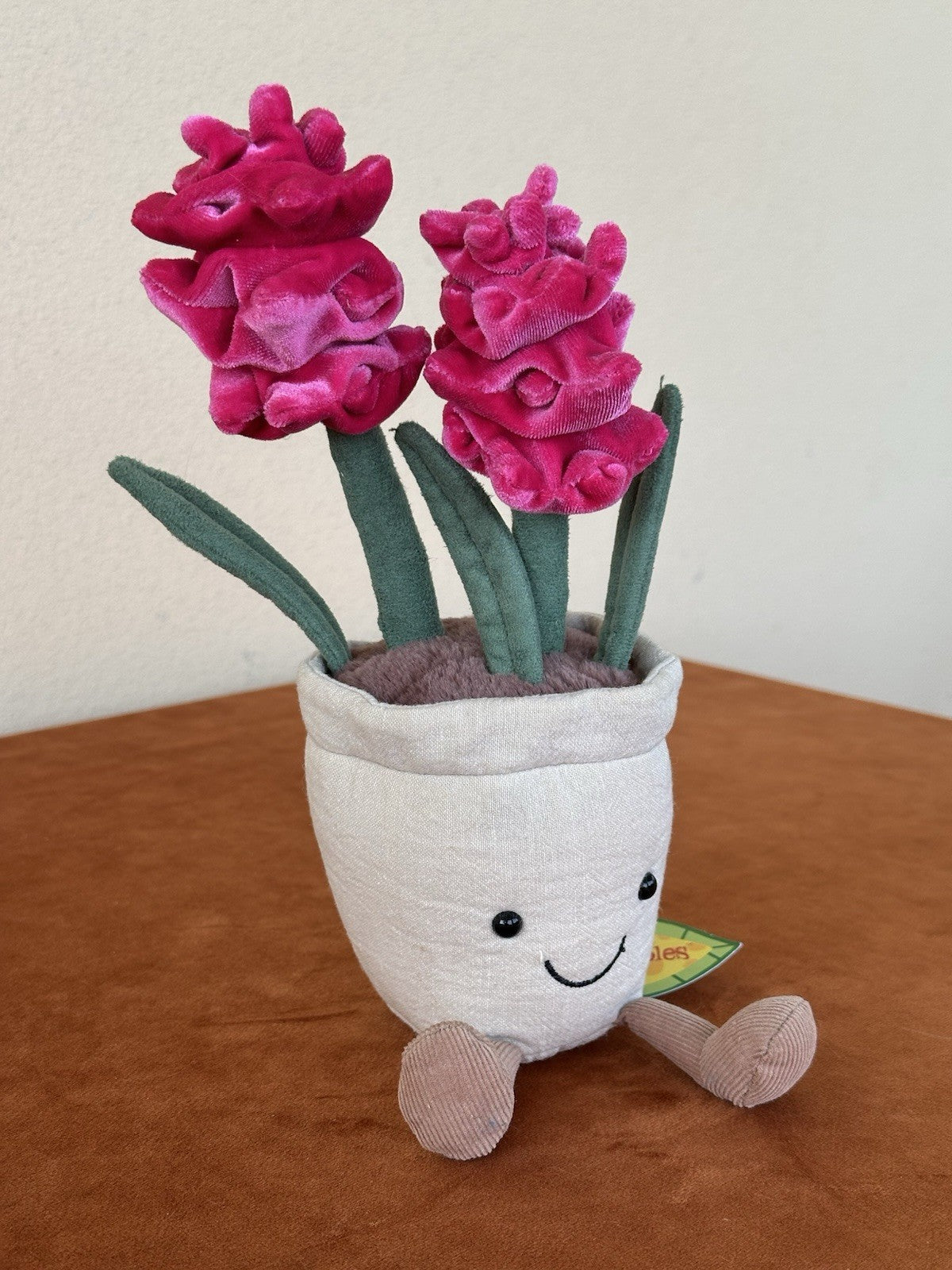 NUOVA pianta di giacinto Jellycat divertente nuova con etichette ritirata rara fiori rosa caldo peluche-