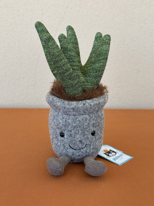 NEW Jellycat Amuseable Silly Succulent Aloe BNWT Plant in Pot Soft Toy Retired