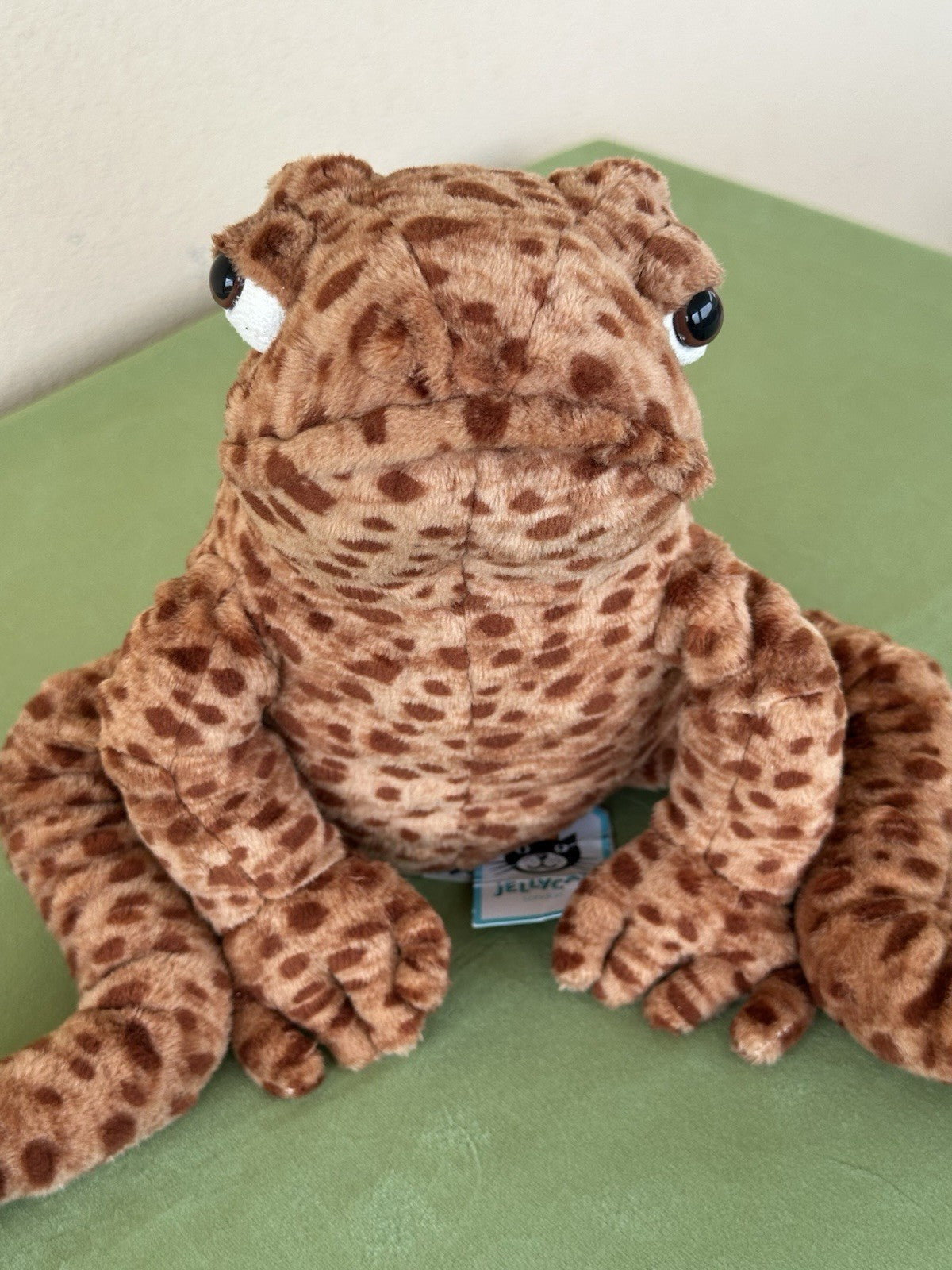 NUOVO Jellycat Toby Toad nuovo con etichette marrone medio morbido giocattolo berretto 12" ritirato raro peluche-