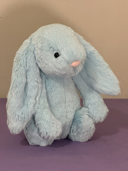Jellycat Medium Bashful Aqua Bunny Pensionato Raro Giocattolo Morbido Coniglio Peluche-