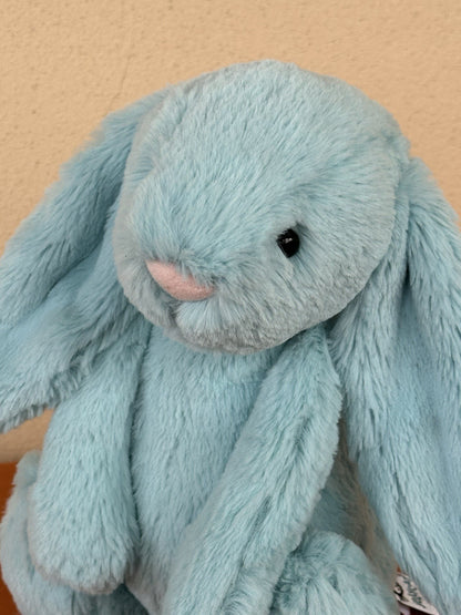 Jellycat Medium Bashful Aqua Bunny BNWOT Retired Rare Soft Toy Rabbit Plush