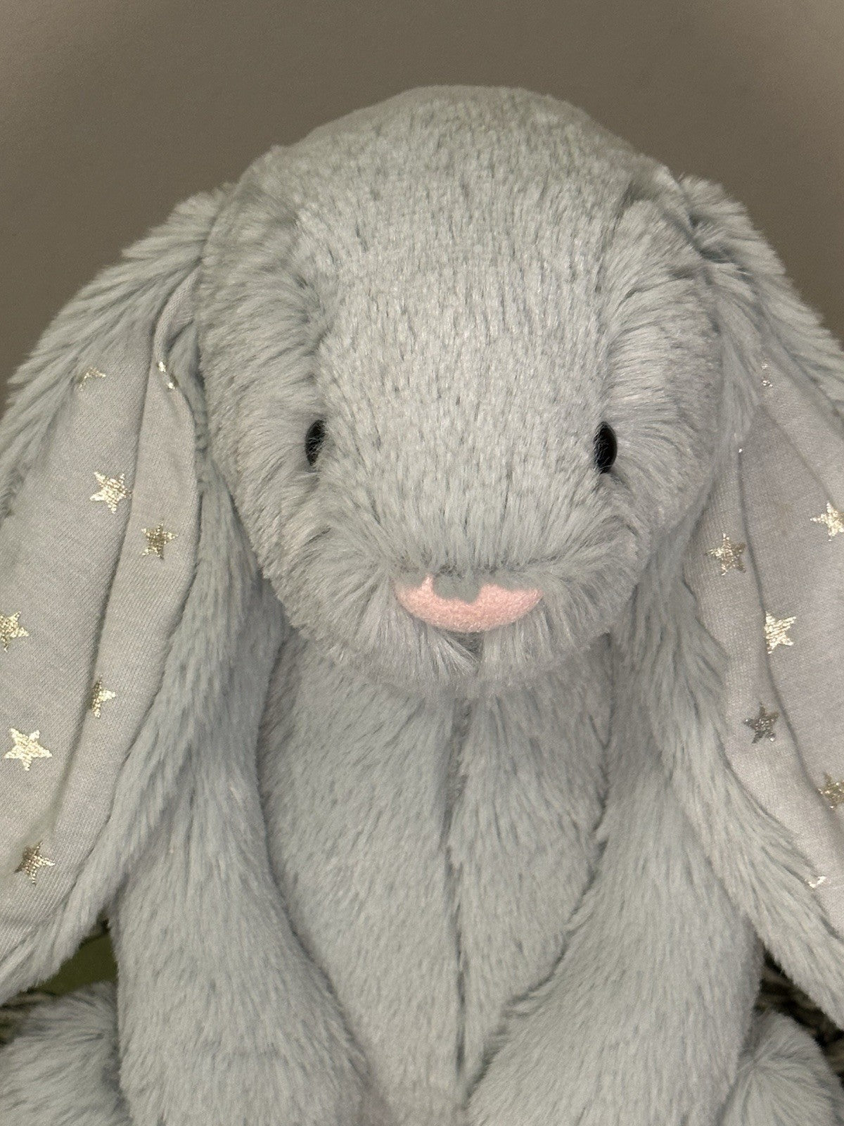 Coniglietto Jellycat Medium Bashful Sparklet nuovo senza etichette verde salvia con stelle argento coniglio-