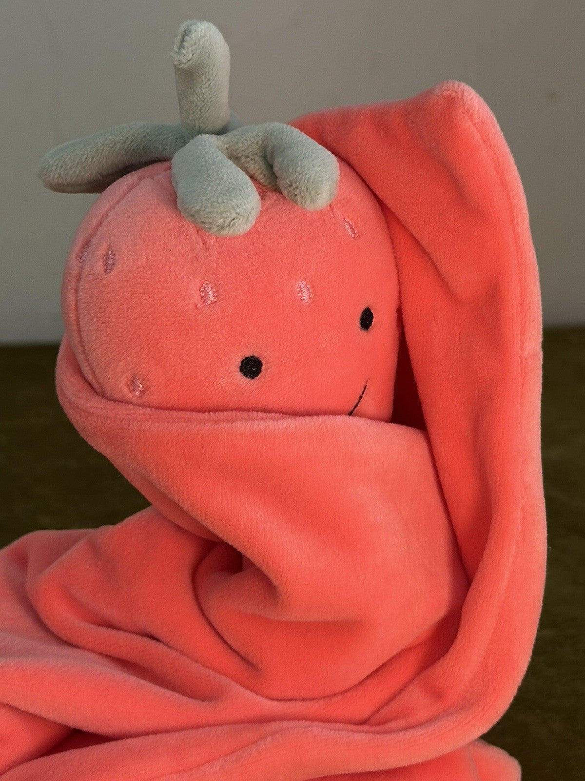 Jellycat Succhietto Fragola Divertente Nuovo Senza Etichetta Morbido Rosa Trapuntino Raro Ritirato-