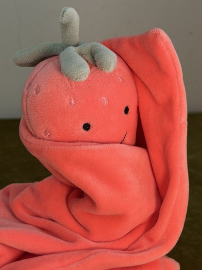 Jellycat Succhietto Fragola Divertente Nuovo Senza Etichetta Morbido Rosa Trapuntino Raro Ritirato-