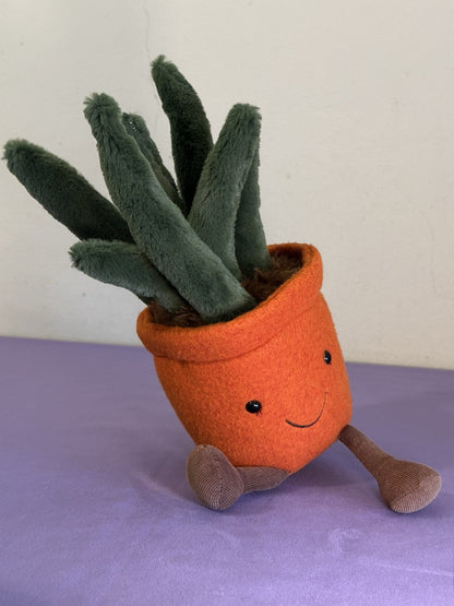 Jellycat Amuseables Yucca nuova senza etichette pianta in vaso giocattolo morbido cm.38 raro peluche ritirato-