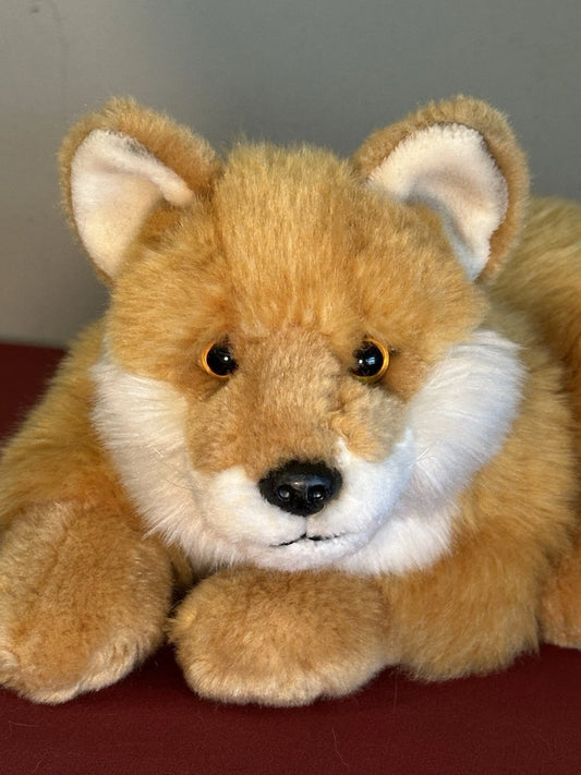 Rarissimo peluche WWF Oko volpe rossa sdraiata 26 cm 10” volpe arancione ritirato