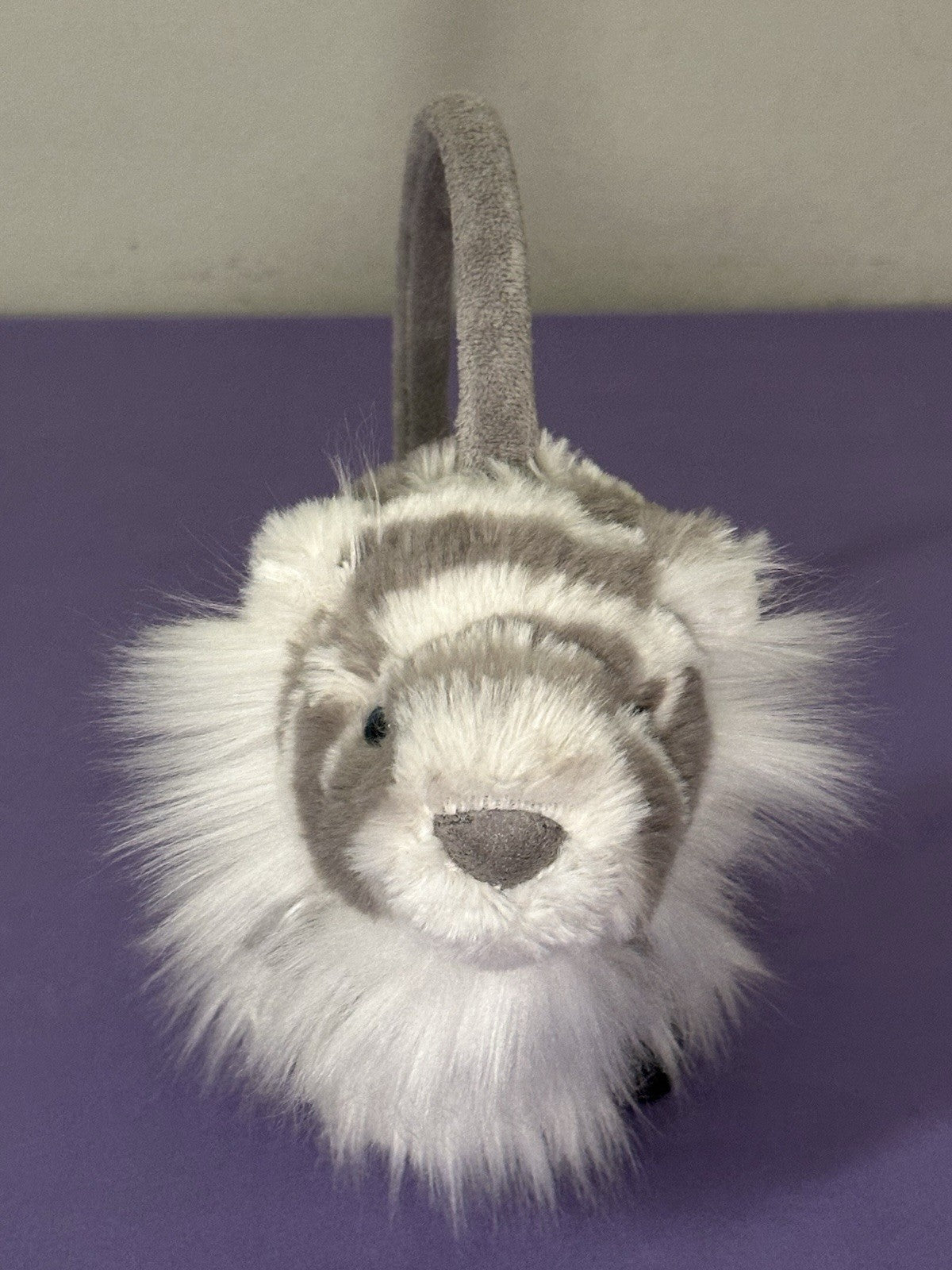 Paraorecchie Jellycat Sacha Snow Tiger nuovi senza etichette grigio e bianco morbido peluche raro ritirato-