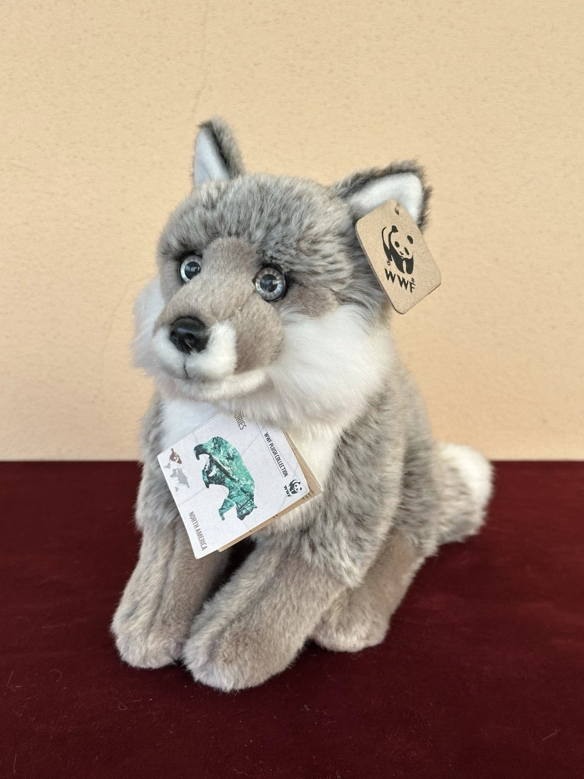 WWF Coppia Volpe Argento Seduta e Sdraiata Volpe Artica Rarissima Peluche Ritirata