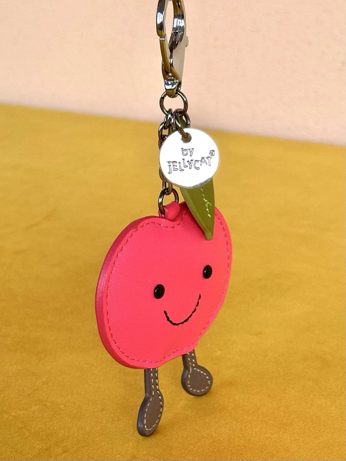 Jellycat Amuseables Cherry Bag Charm BNWOT Leather Keyring Retired Keychain