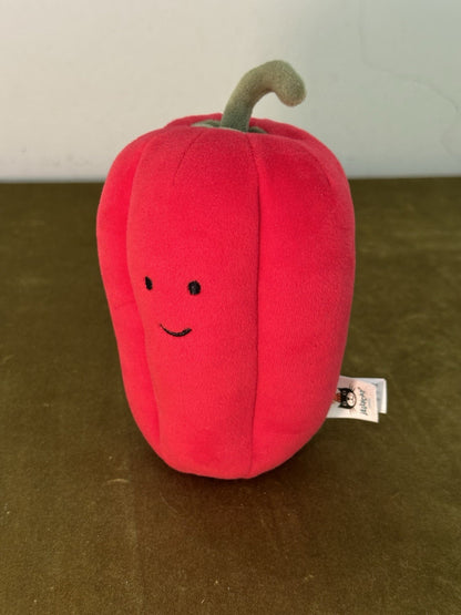 Peluche Jellycat Vivacious Red Pepper nuovo senza etichette pepe campana verdura morbido vegetale-