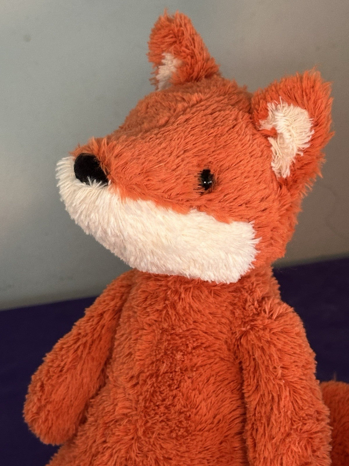 NUOVO Jellycat Cushy Fox NUOVO CON ETICHETTE Vivid Orange Fox peluche giocattolo morbido ritirato medio 12"-