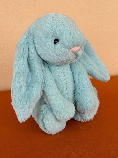 Jellycat Medium Bashful Aqua Bunny BNWOT Retired Rare Soft Toy Rabbit Plush