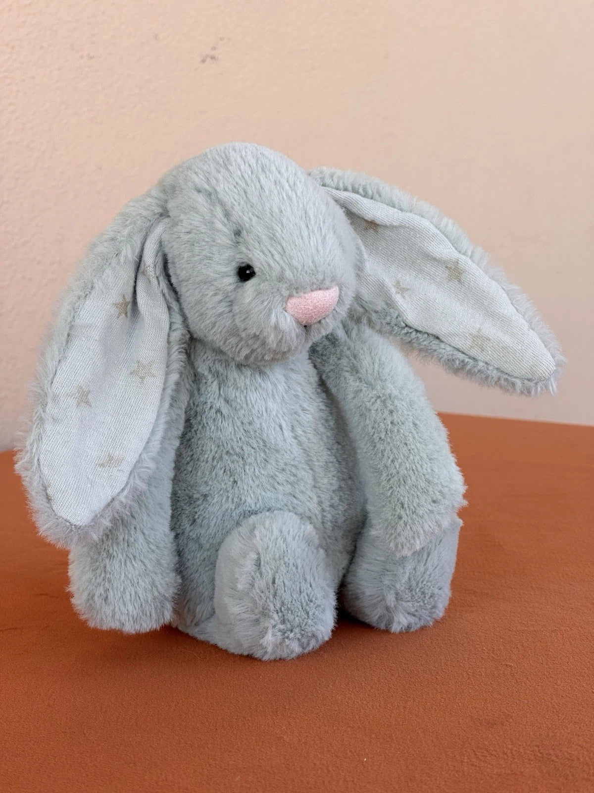 Jellycat Small Bashful Sparklet Bunny Sage Green with Silver Stars Rabbit