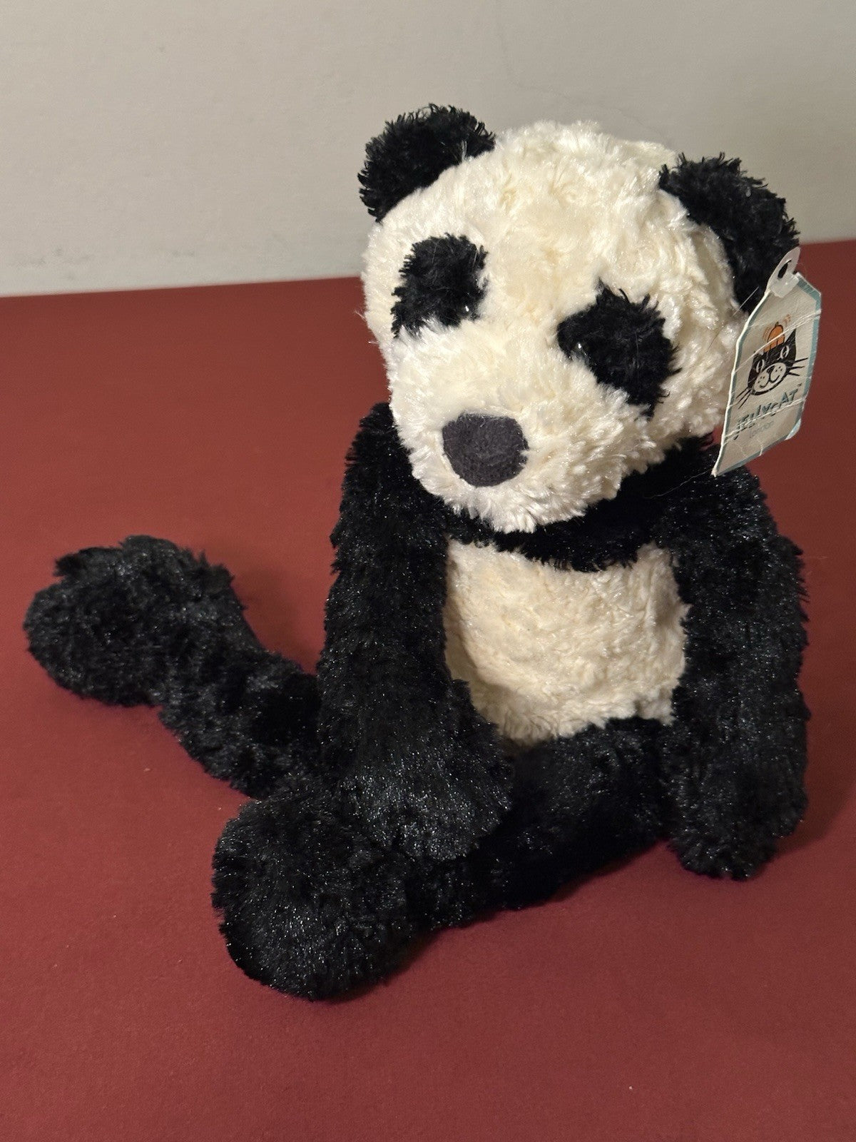 Peluche orsacchiotto Jellycat Small Sottaceles Panda nuovo con etichette nero e crema cm.33 in pensione-