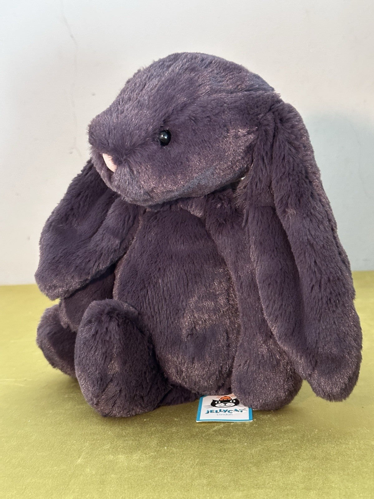 NUOVO Jellycat Medium Bashful Inky Bunny nuovo con etichette grigio scuro coniglio ritirato raro peluche-