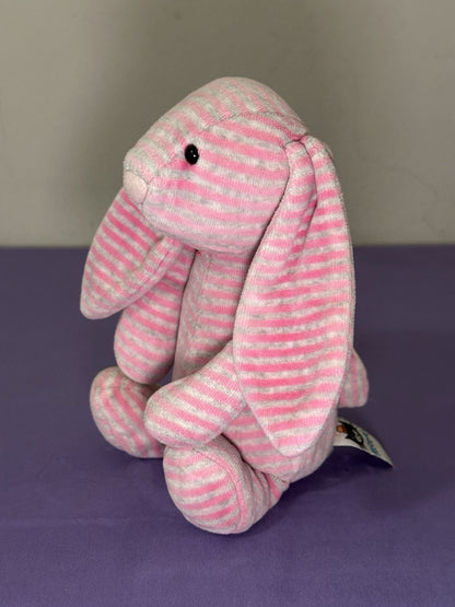 Jellycat Edizione Speciale Bonnie Bashful Bunny Raro Ritirato Rigato Rosa Grigio-