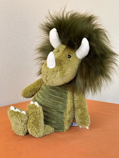 Jellycat Snagglebaggle Dennis Dino Rare Retired Prehistoric Green Dinosaur Plush
