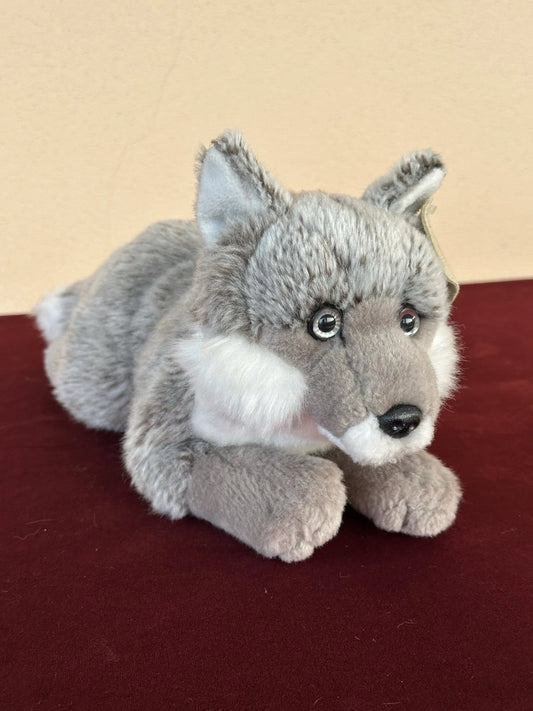 Rarissimo peluche WWF Silver Fox sdraiata 26 cm 10” Artic Winter Fox ritirato