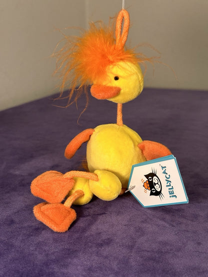NUOVO Jellycat Wobbly Bobbly pulcino nuovo con etichette vintage pulcino giallo raro uccellino anatra in pensione-