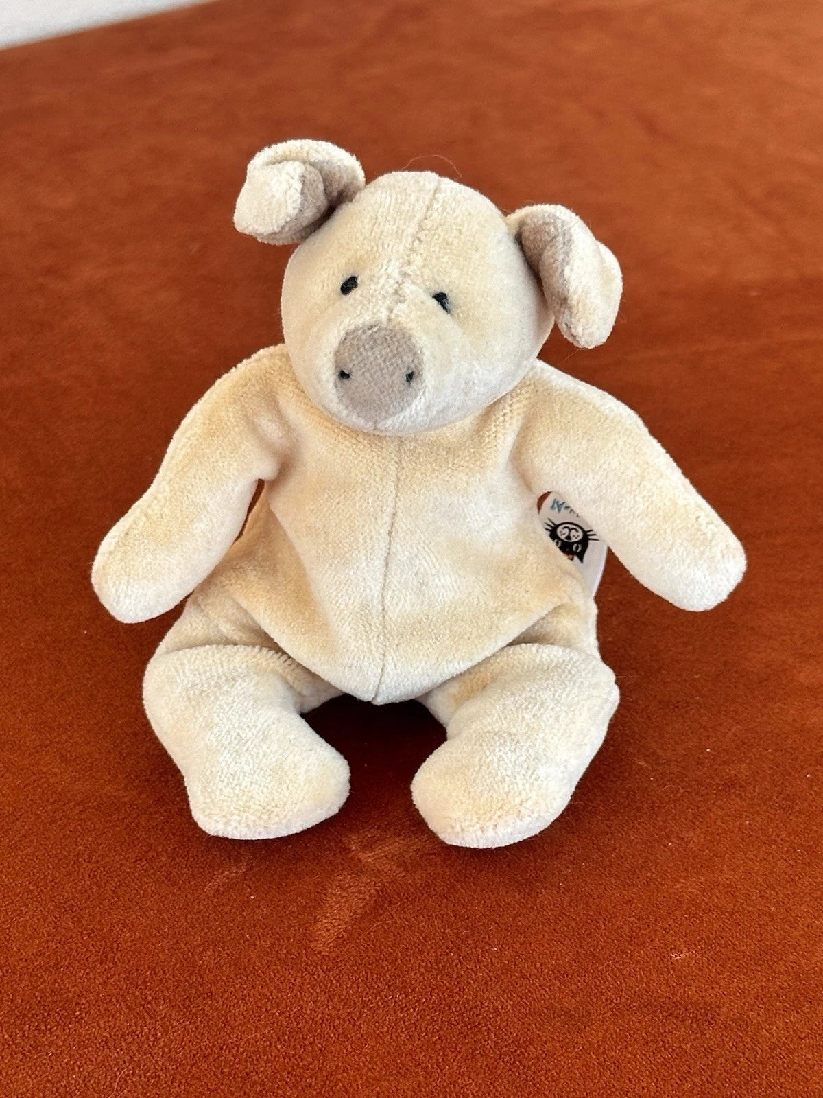 Jellycat Squidgikins Maiale Beige Rosa Mini Maiale 14 cm 1999 Vintage
