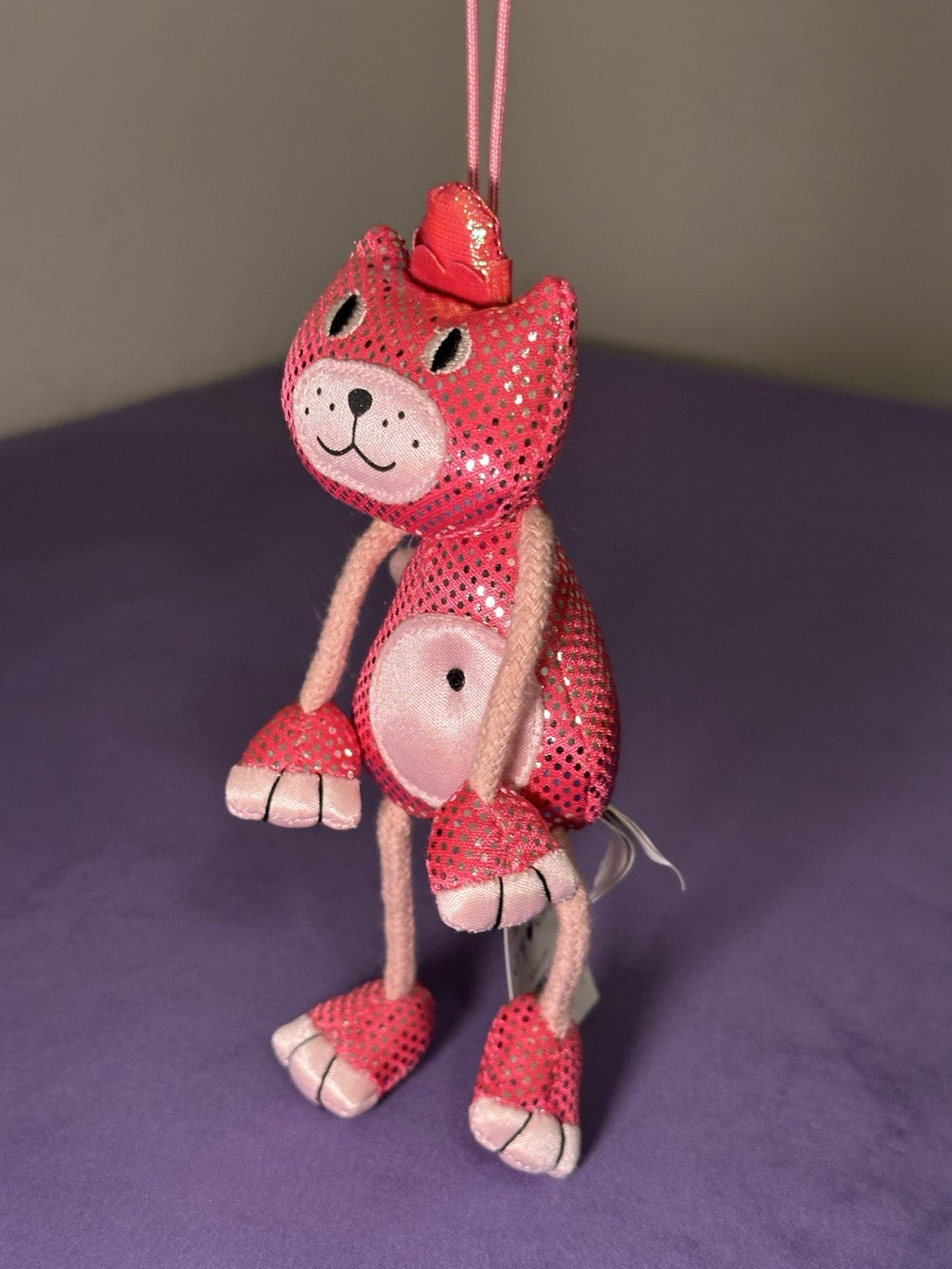 Mascotte giocattolo Jellycat Dingly Dangly Pink Jellycat nuova con etichette scintillante ritirata rara-
