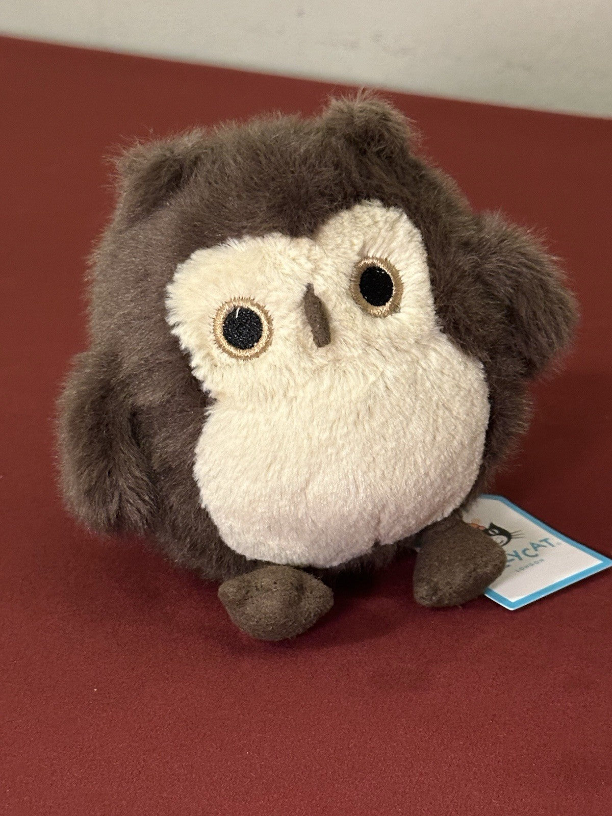 NUOVO Jellycat Brown Owling nuovo con etichette ~ giocattolo morbido gufo uccellino da collezione ~ OWL6BR-