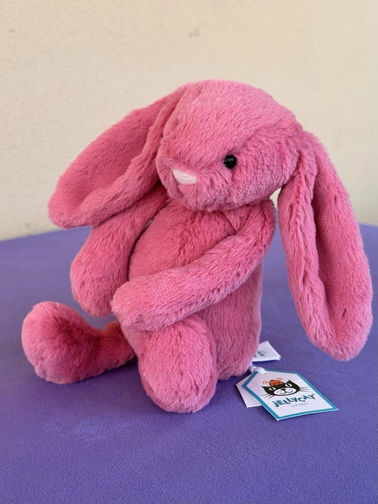 Jellycat Small Bashful Cerise Bunny BNWT 8” Retired Pink Rabbit Soft Plush