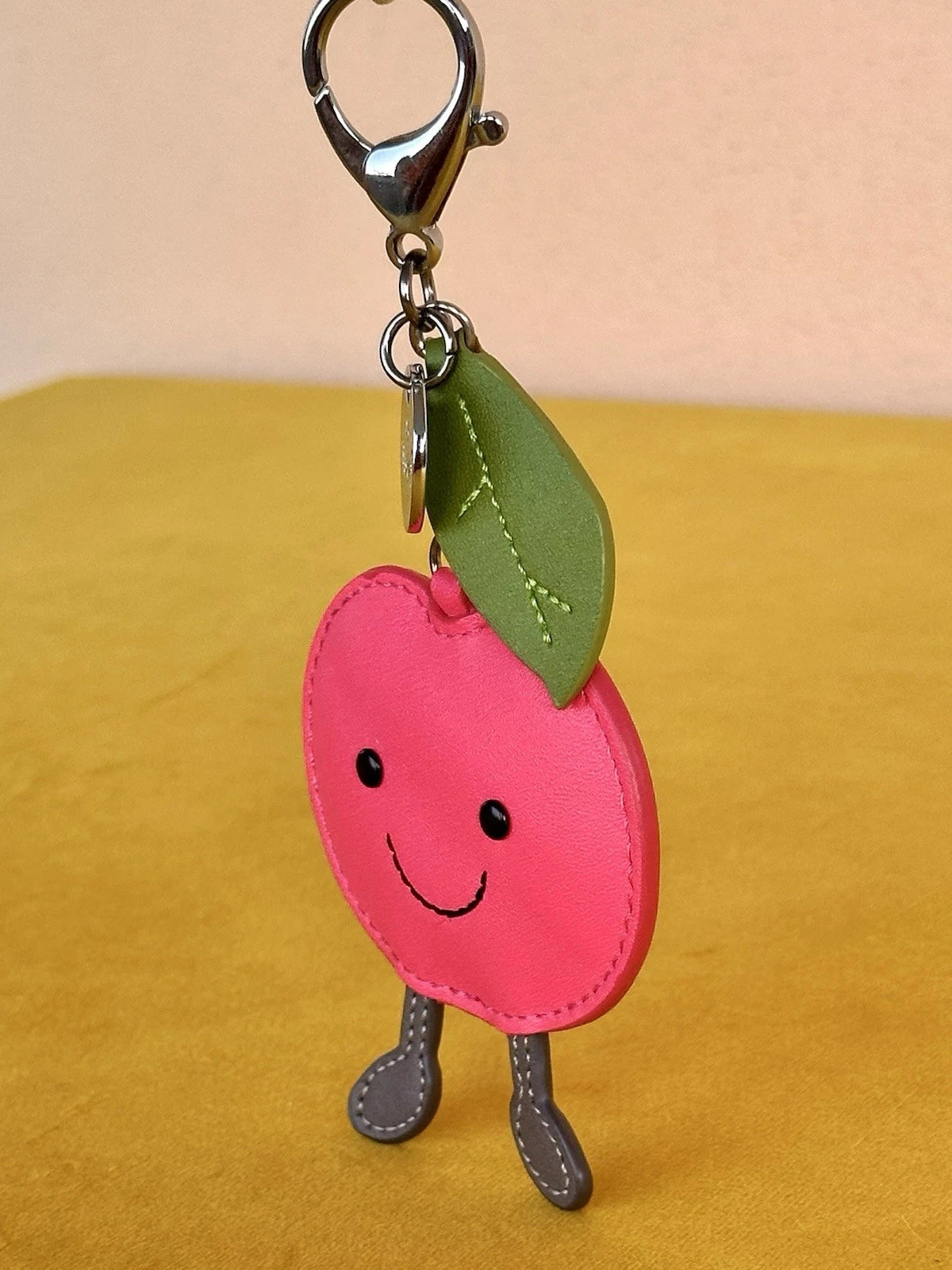 Jellycat Amuseables Cherry Bag Charm BNWOT Leather Keyring Retired Keychain