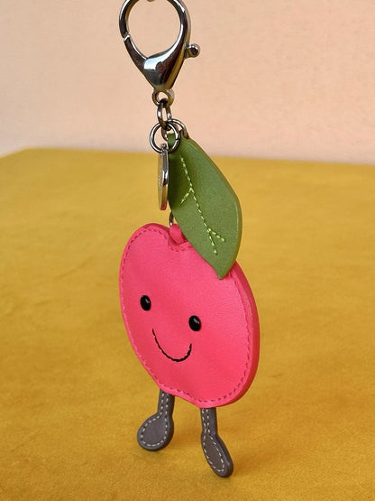 Jellycat Amuseables Cherry Bag Charm BNWOT Leather Keyring Retired Keychain